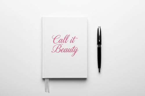 Call it Beauty Notebook - Curvy Font with Pen